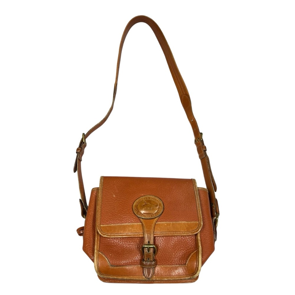 Vintage DOONEY & BOURKE Tan All-Weather Pebble Leather Small Crossbody Bag